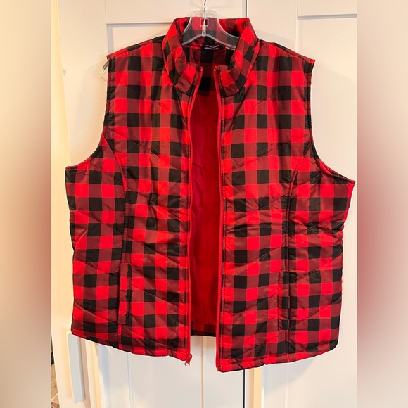 Basic Edition Plaid Womens Fall Winter Vest Size XL water resistant - Picture 3 of 7